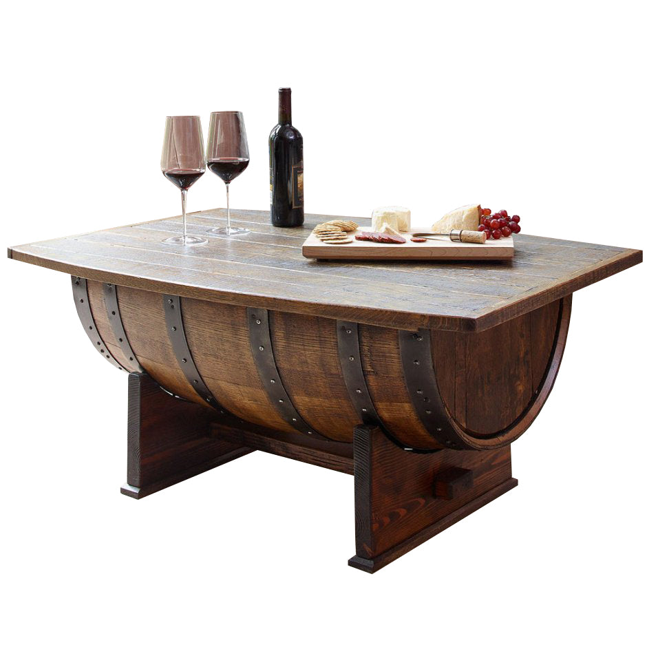 Half barrel lounge table