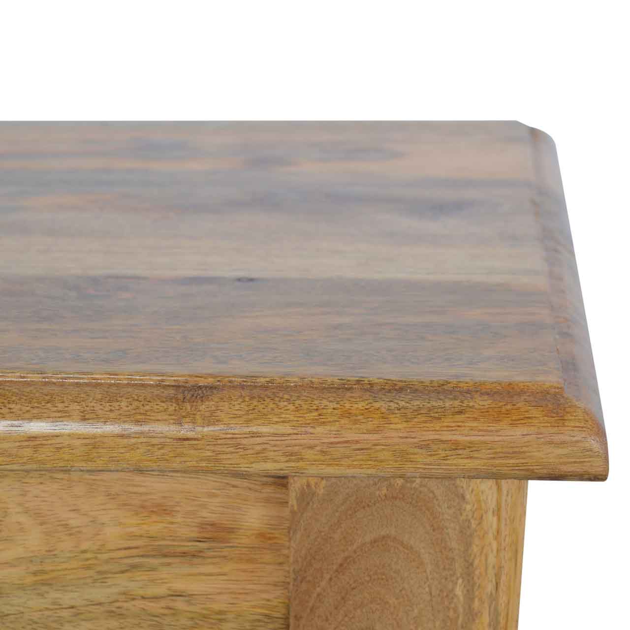 Solid Wood low Bench with Turned Feet