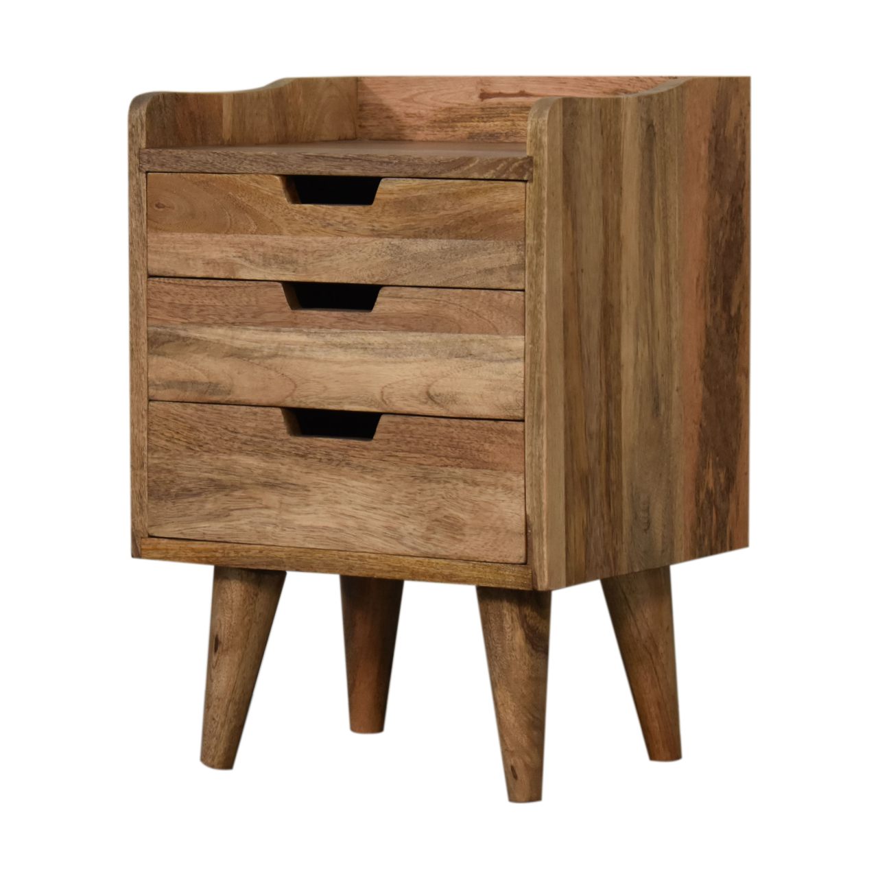 Oak-Style Small Gallery Back Bedside