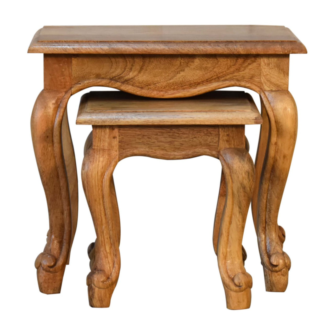 Oak-Style French Style Stool Set