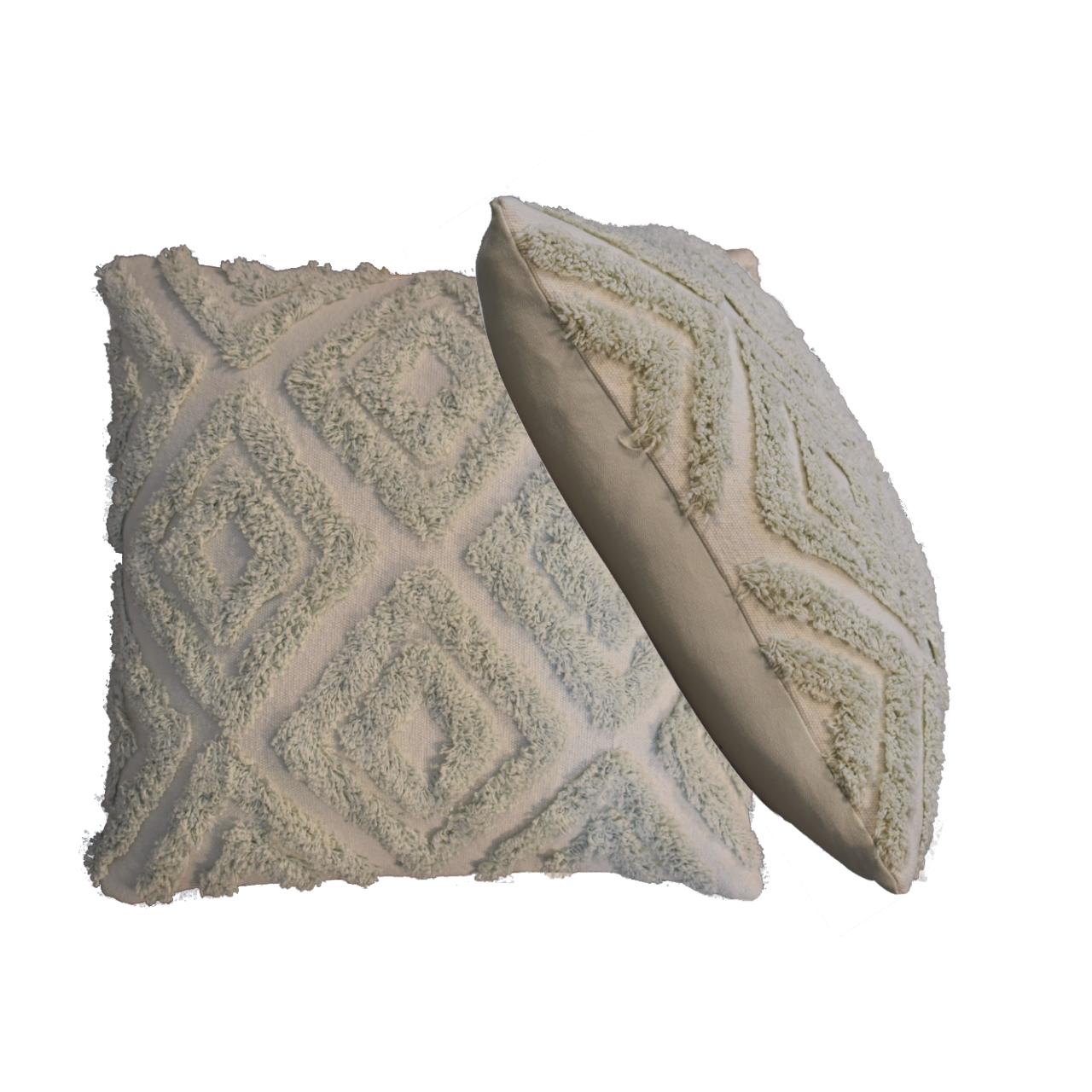 Sage Green Mini Tassle Cushion Set of two