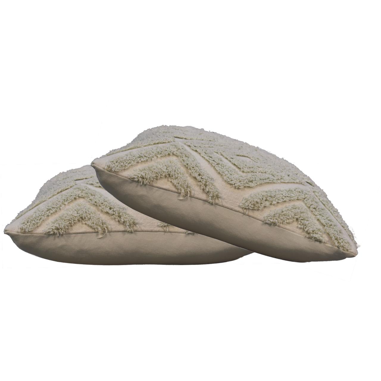 Sage Green Mini Tassle Cushion Set of two