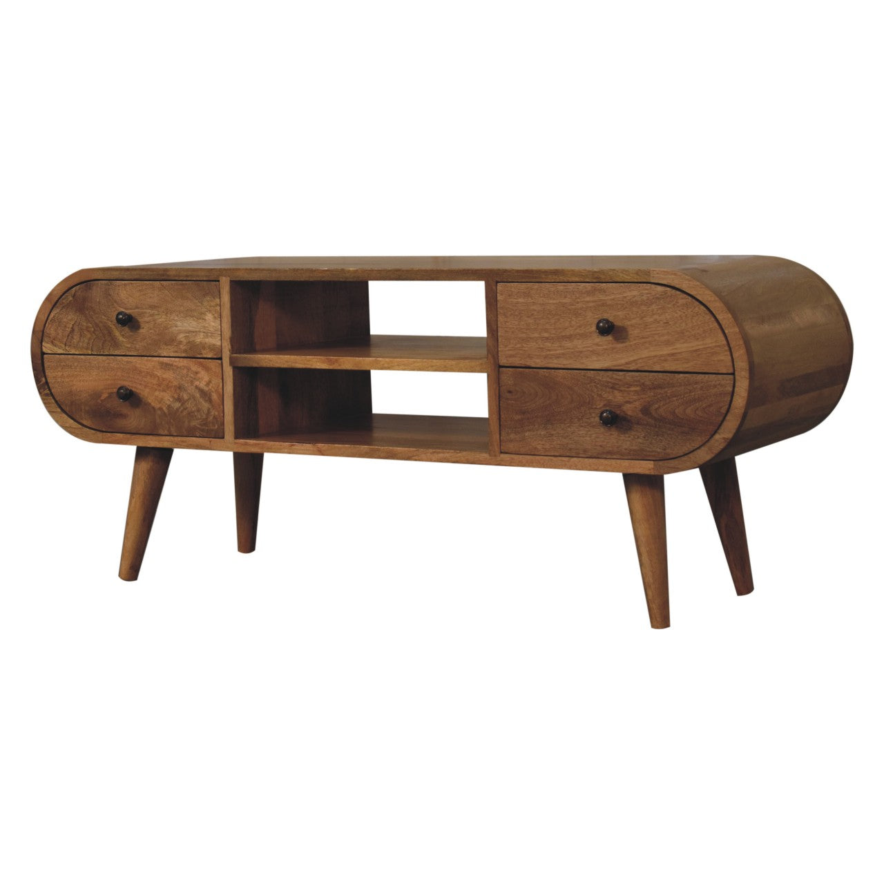 Oak-Style Circular Media Unit with 2 Open Slots