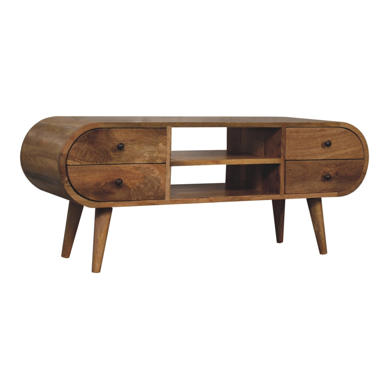 Oak-Style Circular Media Unit with 2 Open Slots