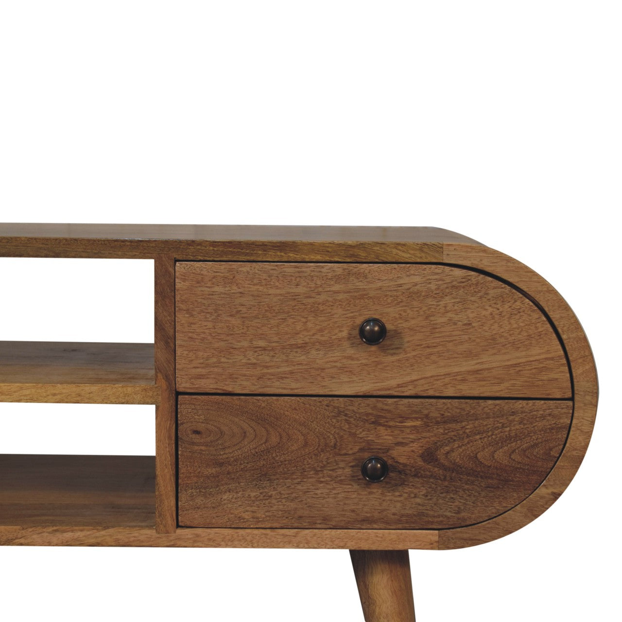 Oak-Style Circular Media Unit with 2 Open Slots
