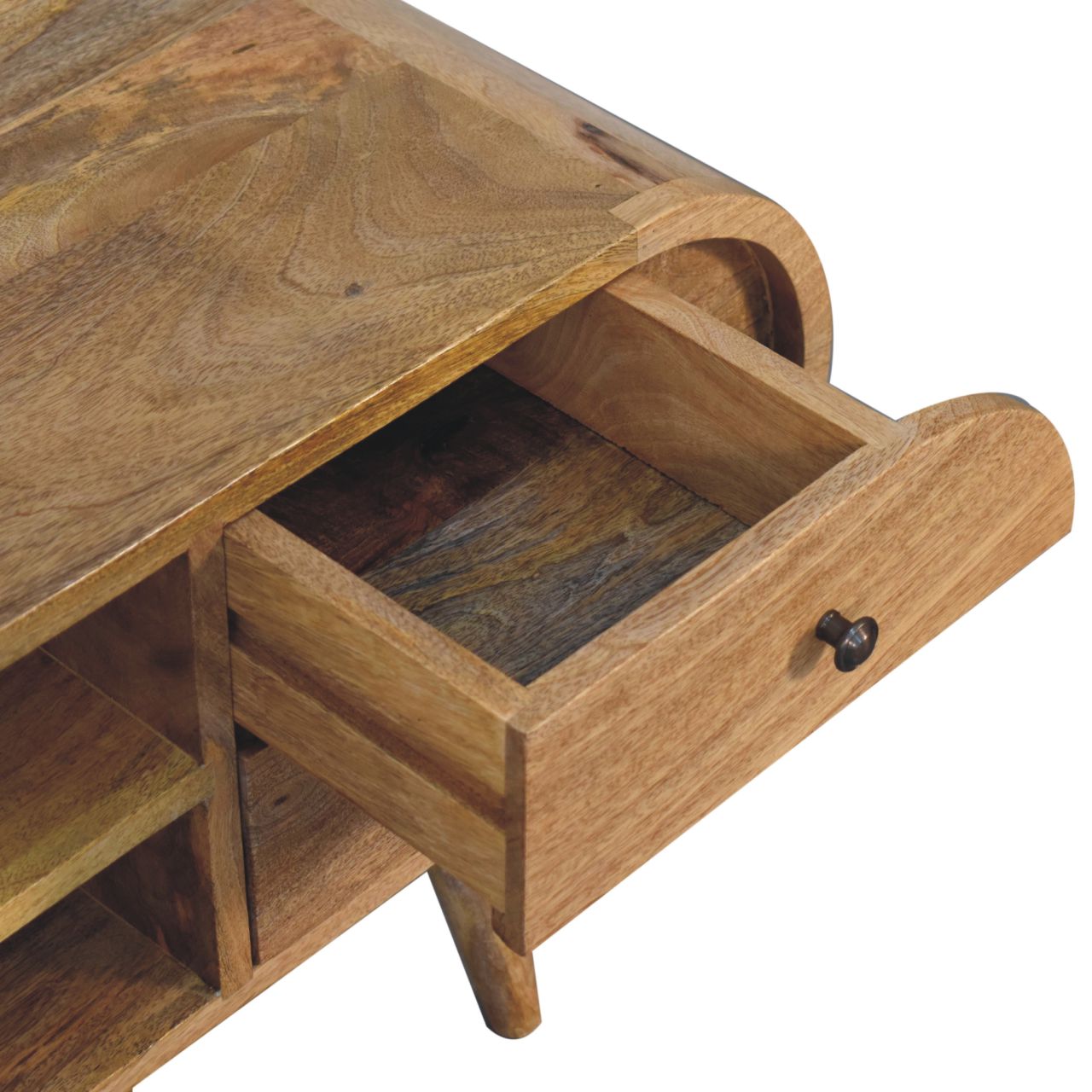 Oak-Style Circular Media Unit with 2 Open Slots