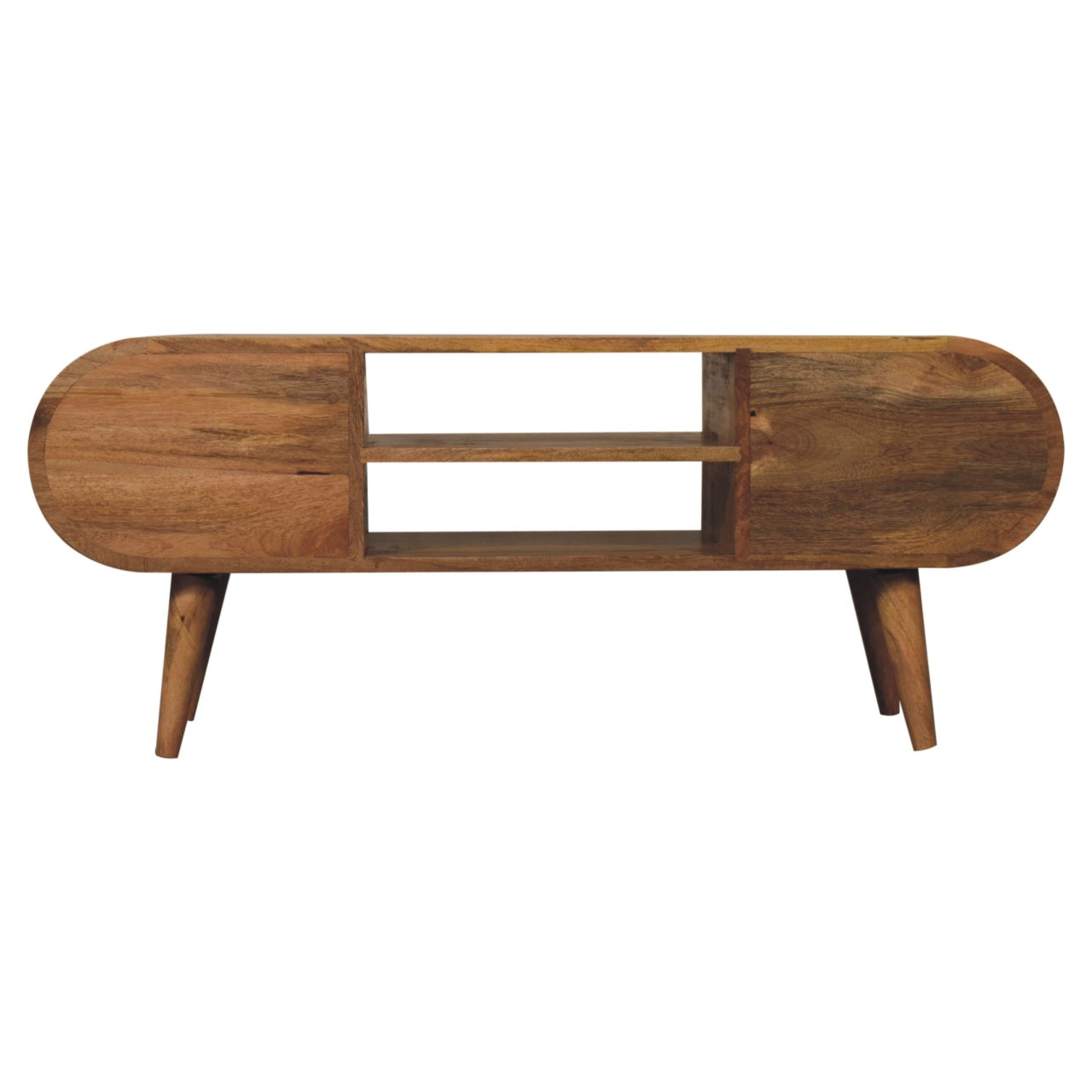Oak-Style Circular Media Unit with 2 Open Slots