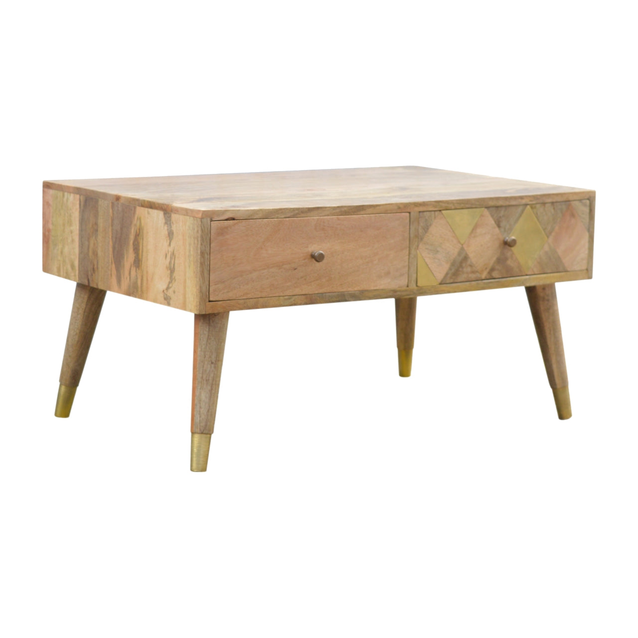 Oak-Style Gold Inlay Coffee Table