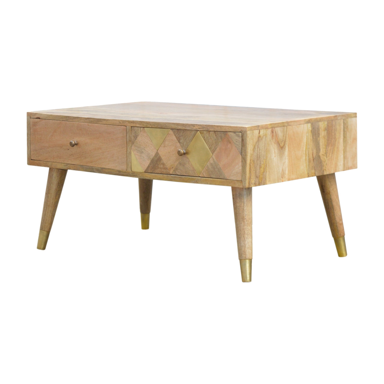 Oak-Style Gold Inlay Coffee Table
