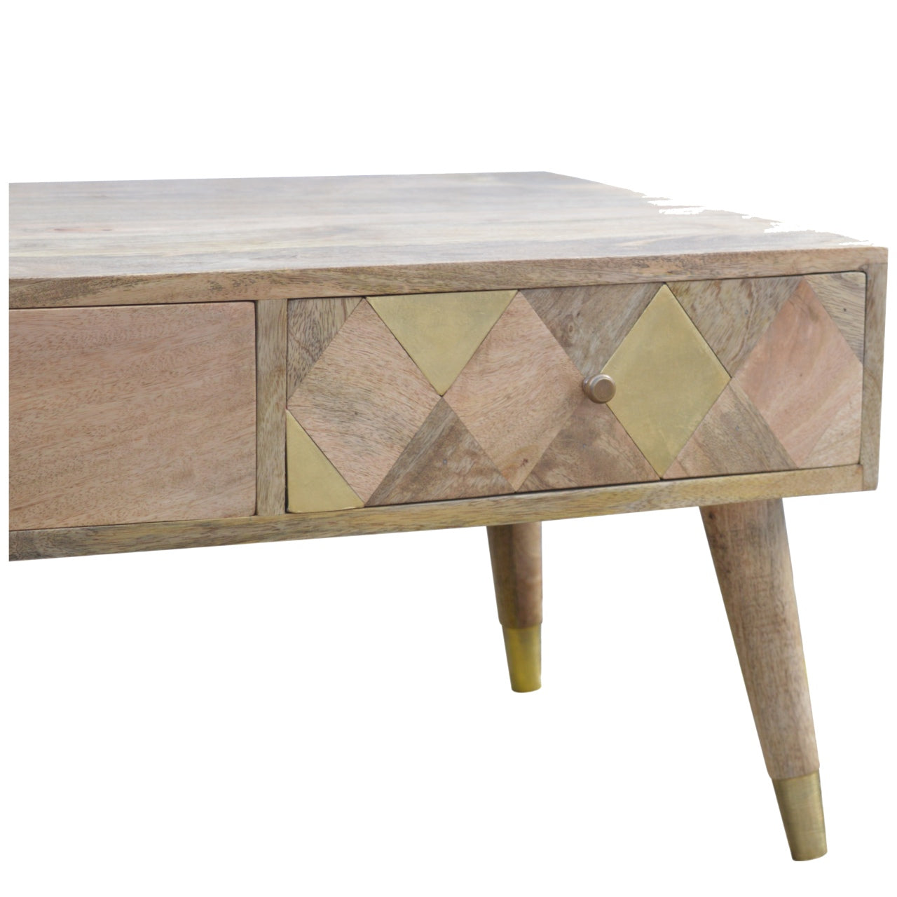 Oak-Style Gold Inlay Coffee Table