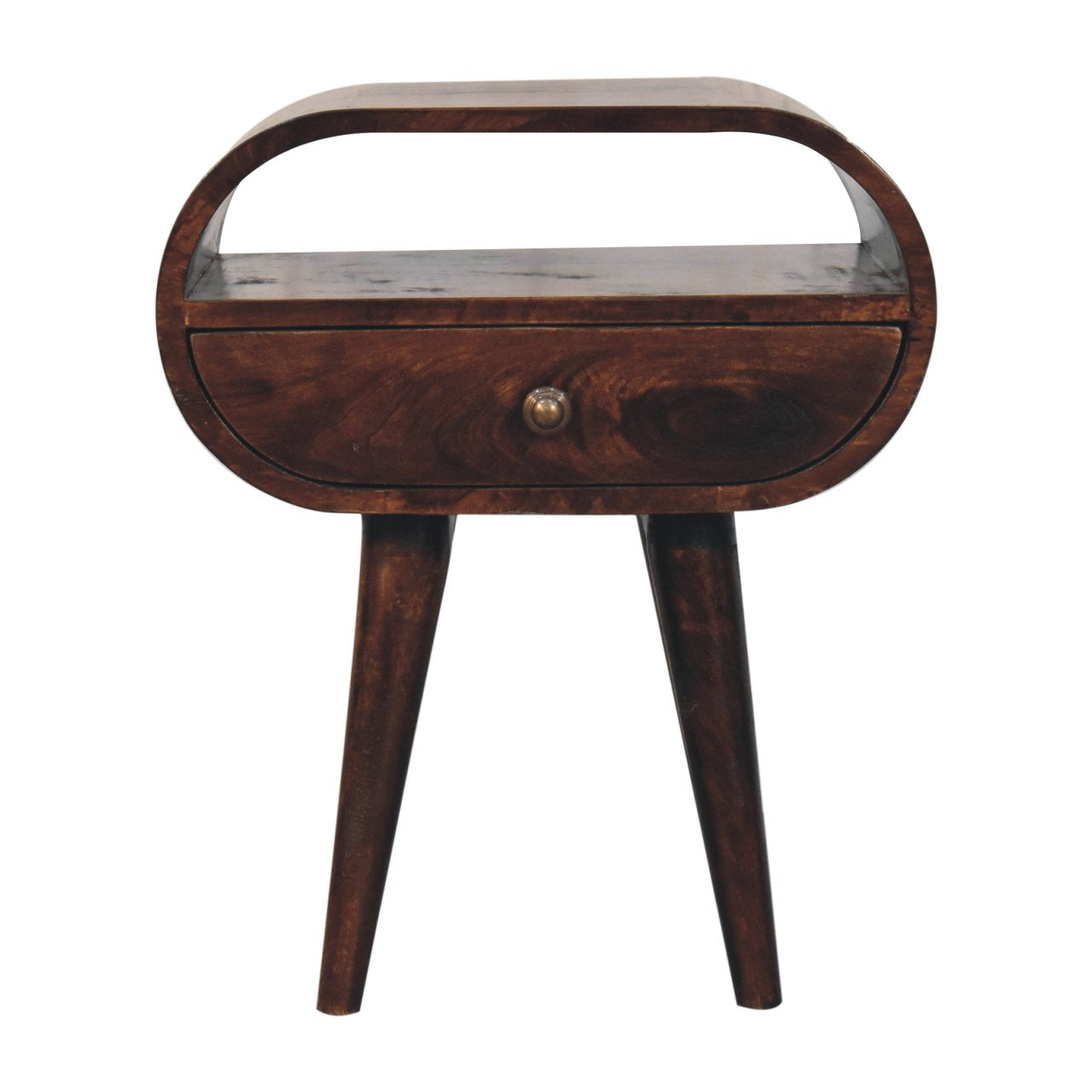California Walnut Circular Bedside with open area
