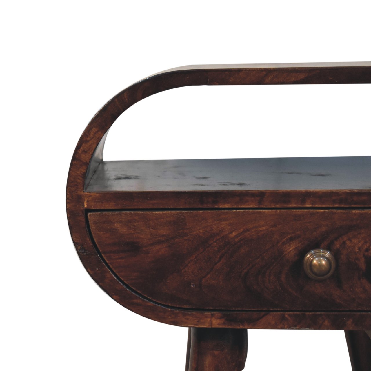 California Walnut Circular Bedside with open area