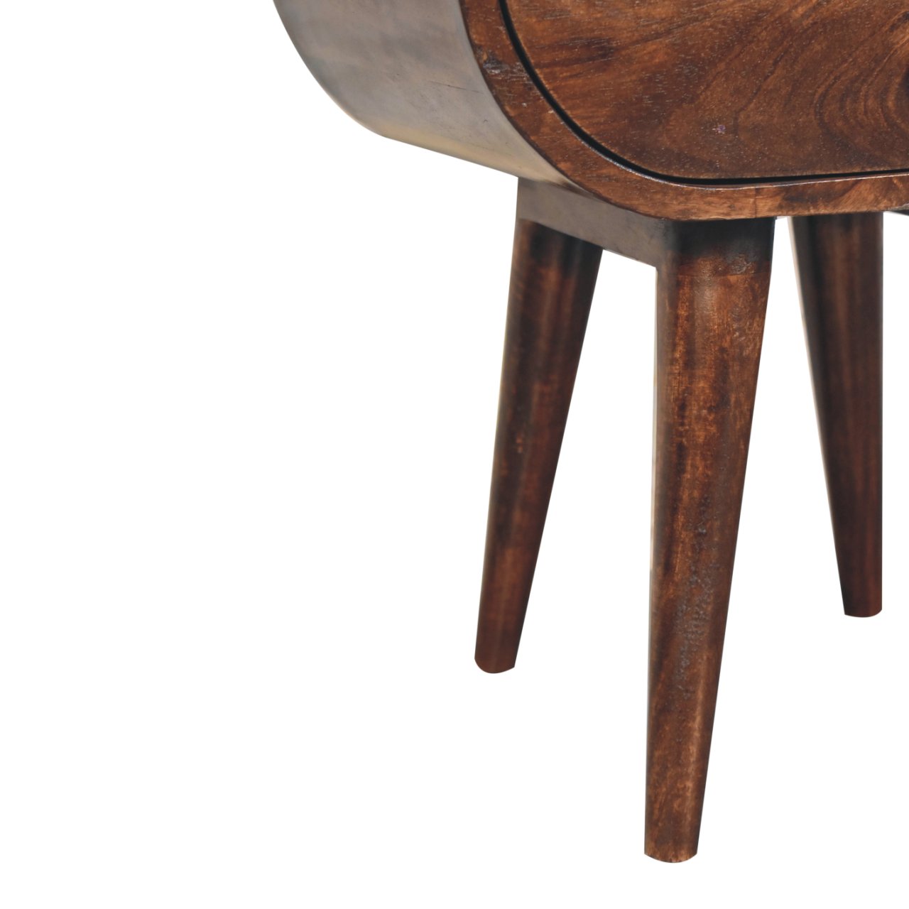 California Walnut Circular Bedside with open area