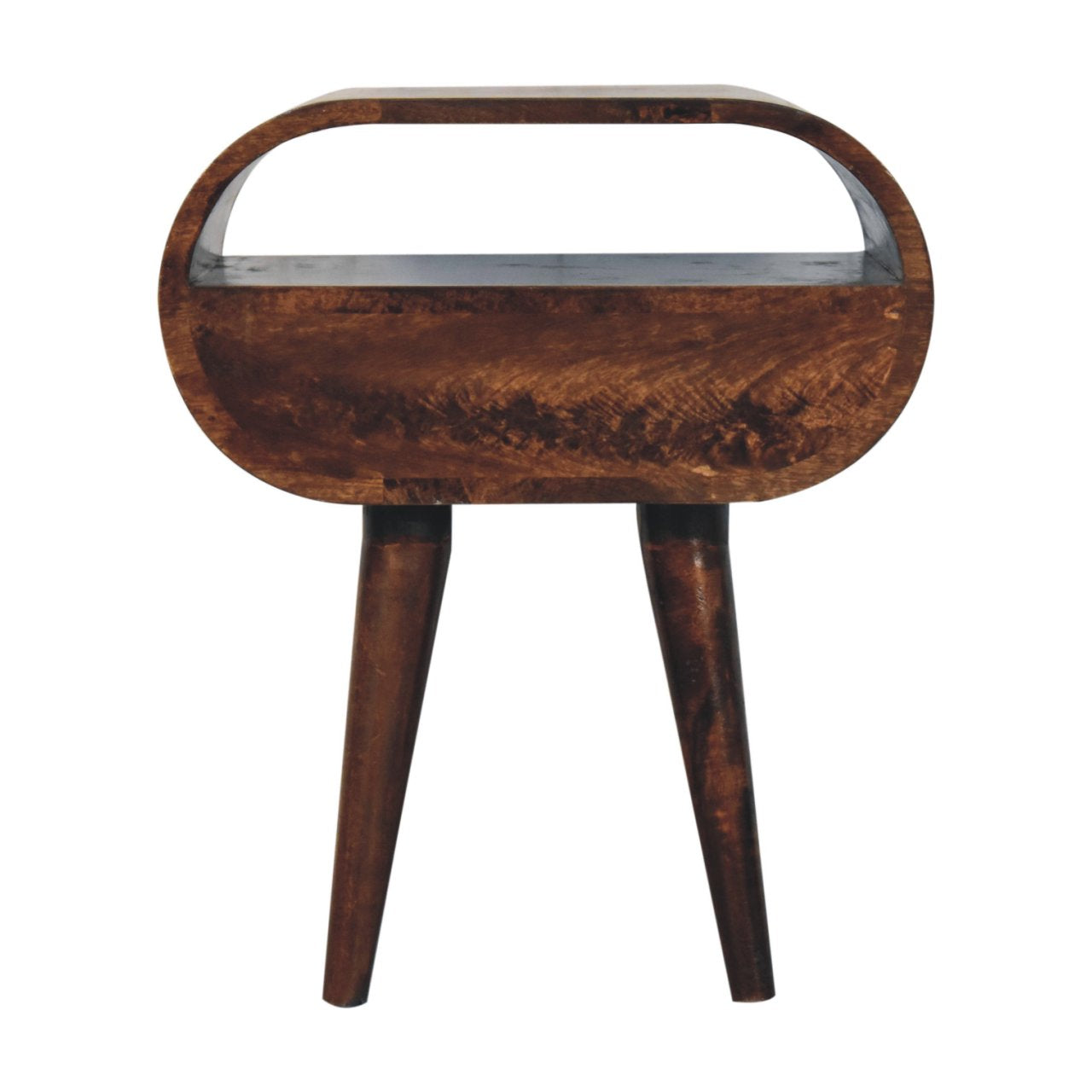 California Walnut Circular Bedside with open area