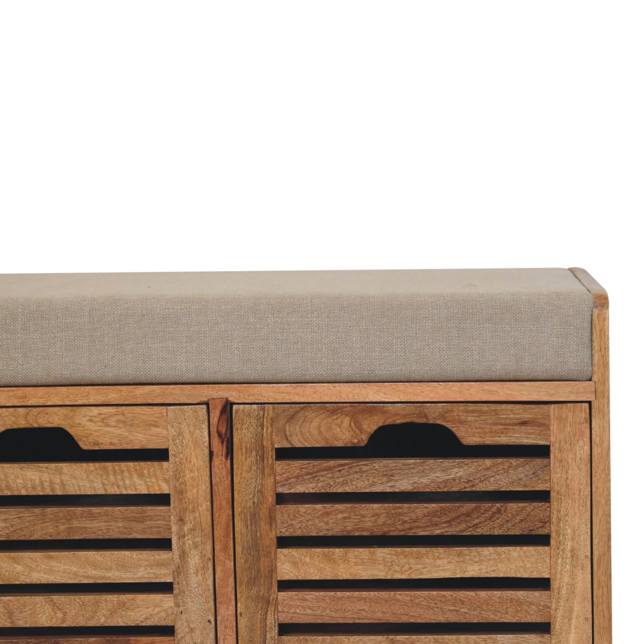 Shutter Oak-Style Shoe Bench