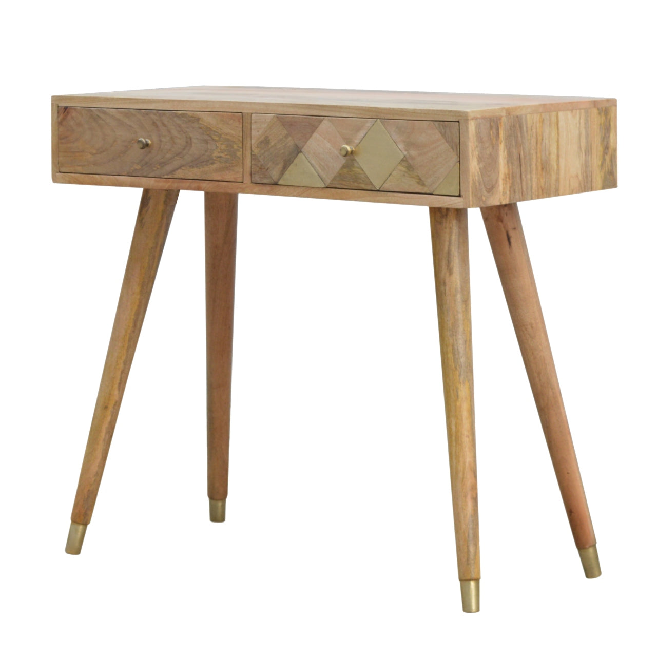 Oak-style Gold Inlay Console Table