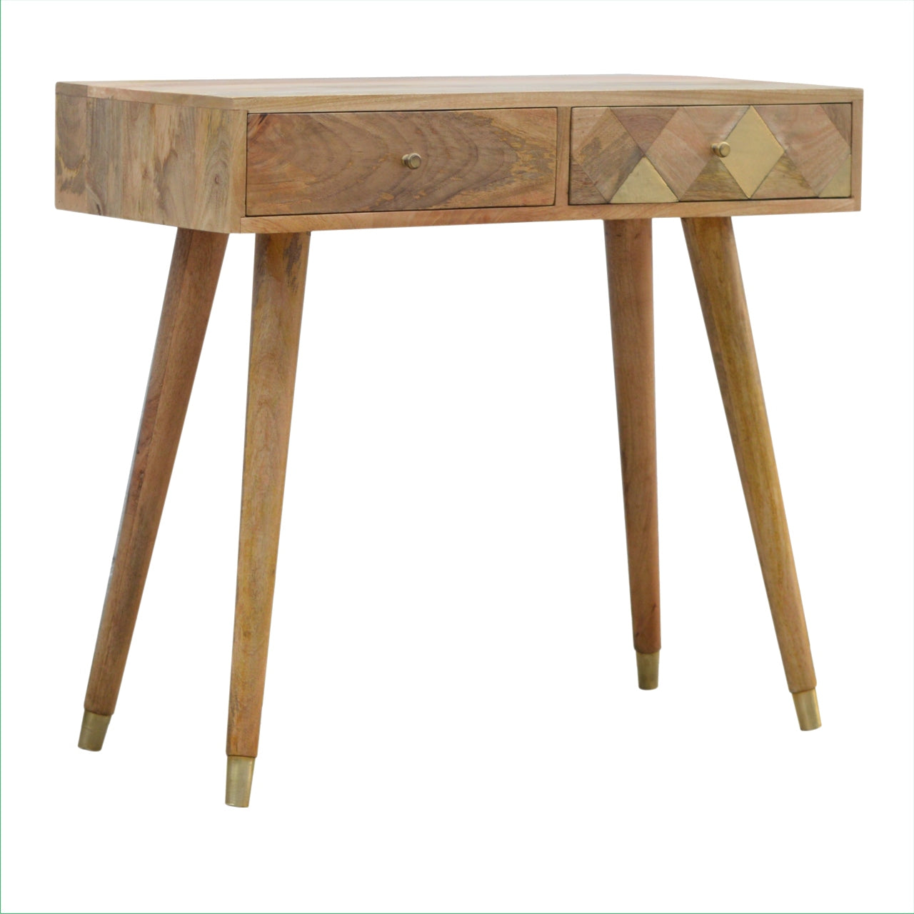 Oak-style Gold Inlay Console Table