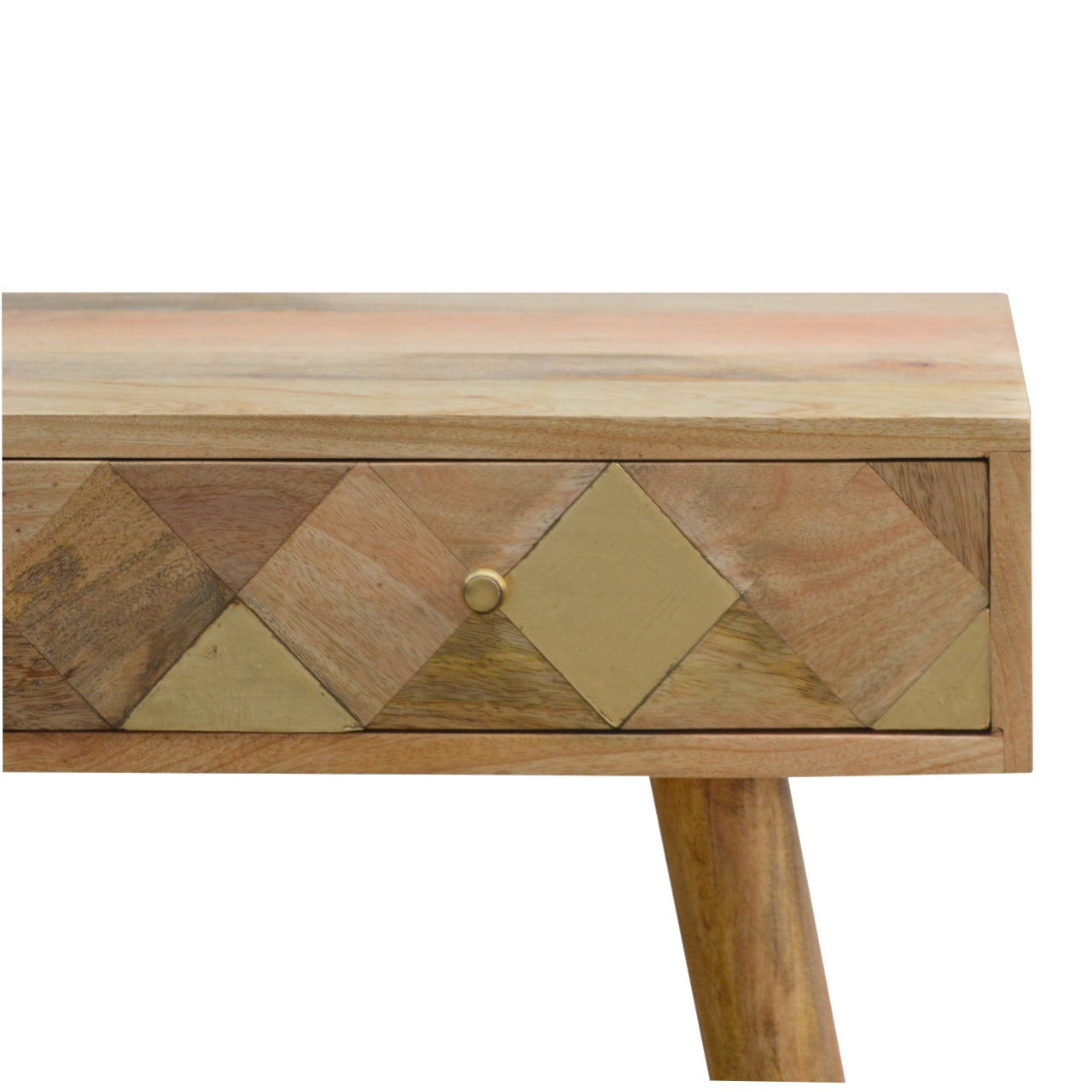 Oak-style Gold Inlay Console Table