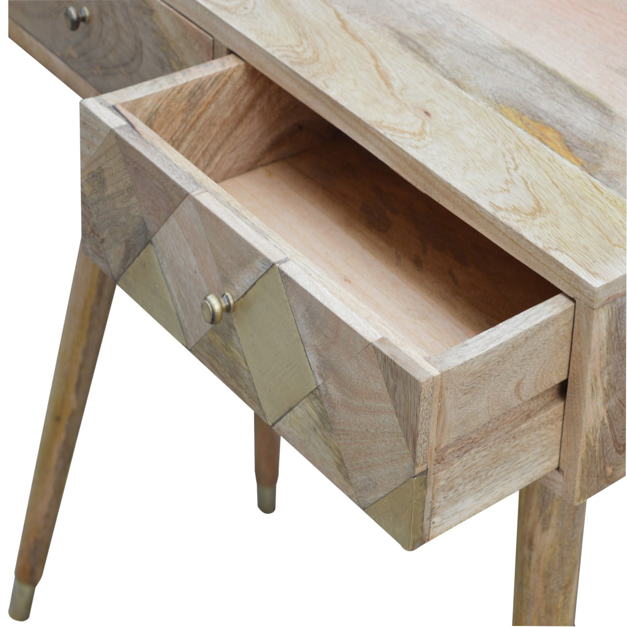 Oak-style Gold Inlay Console Table