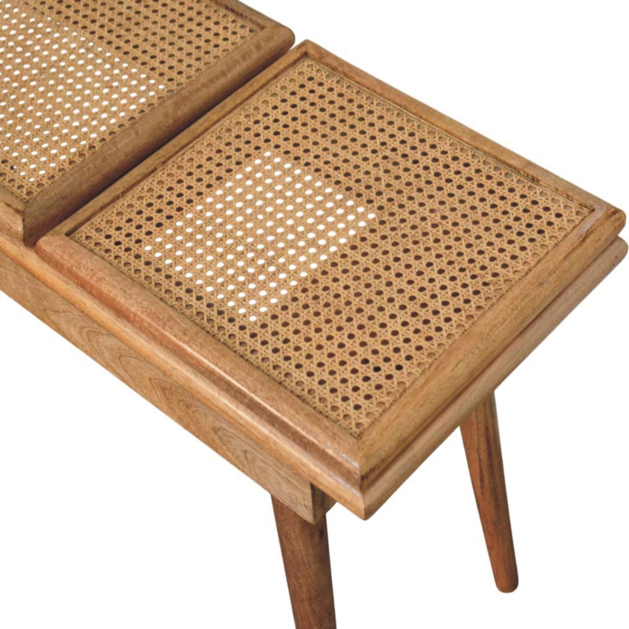 Larissa Triple Accent Oak-style Cane Bench
