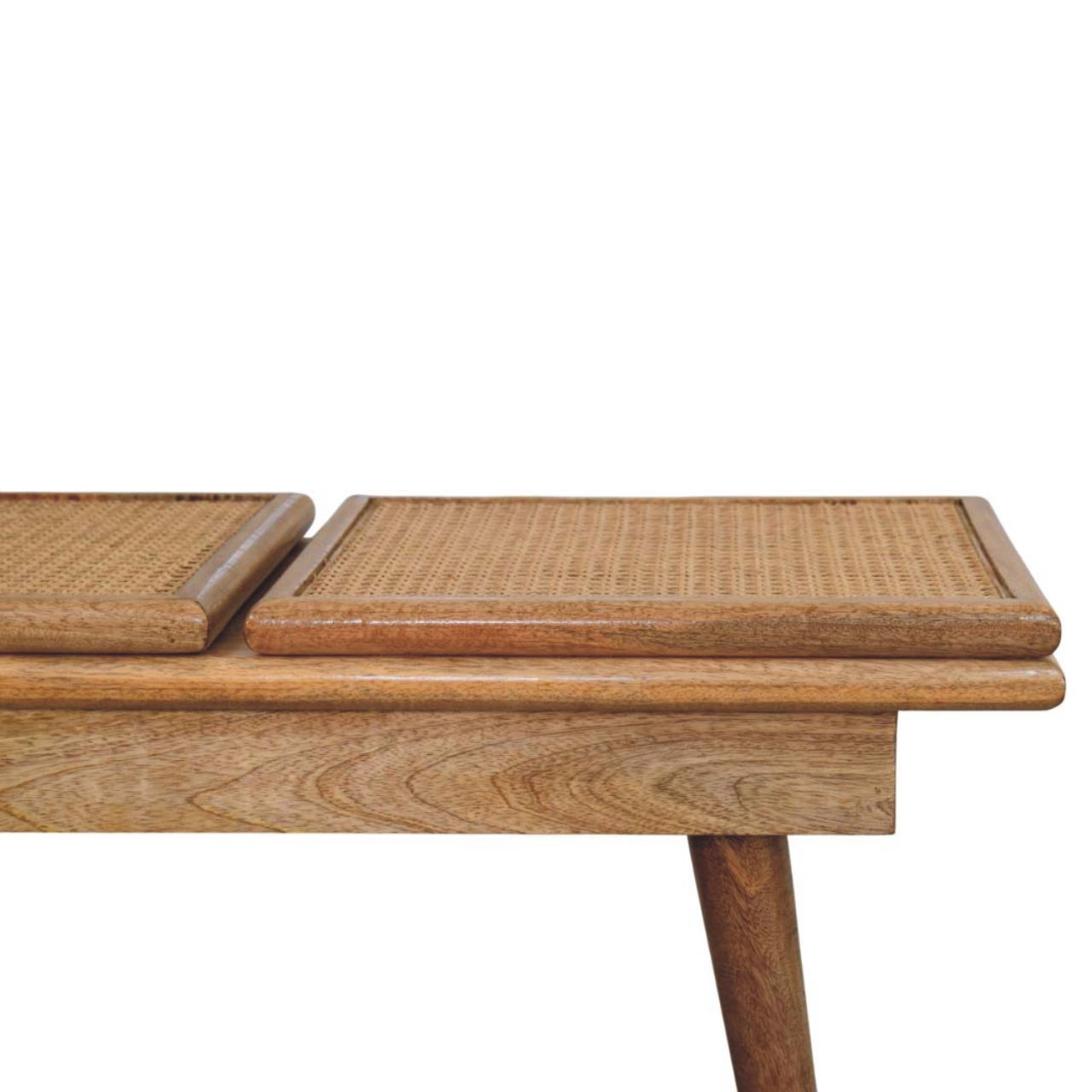Larissa Triple Accent Oak-style Cane Bench