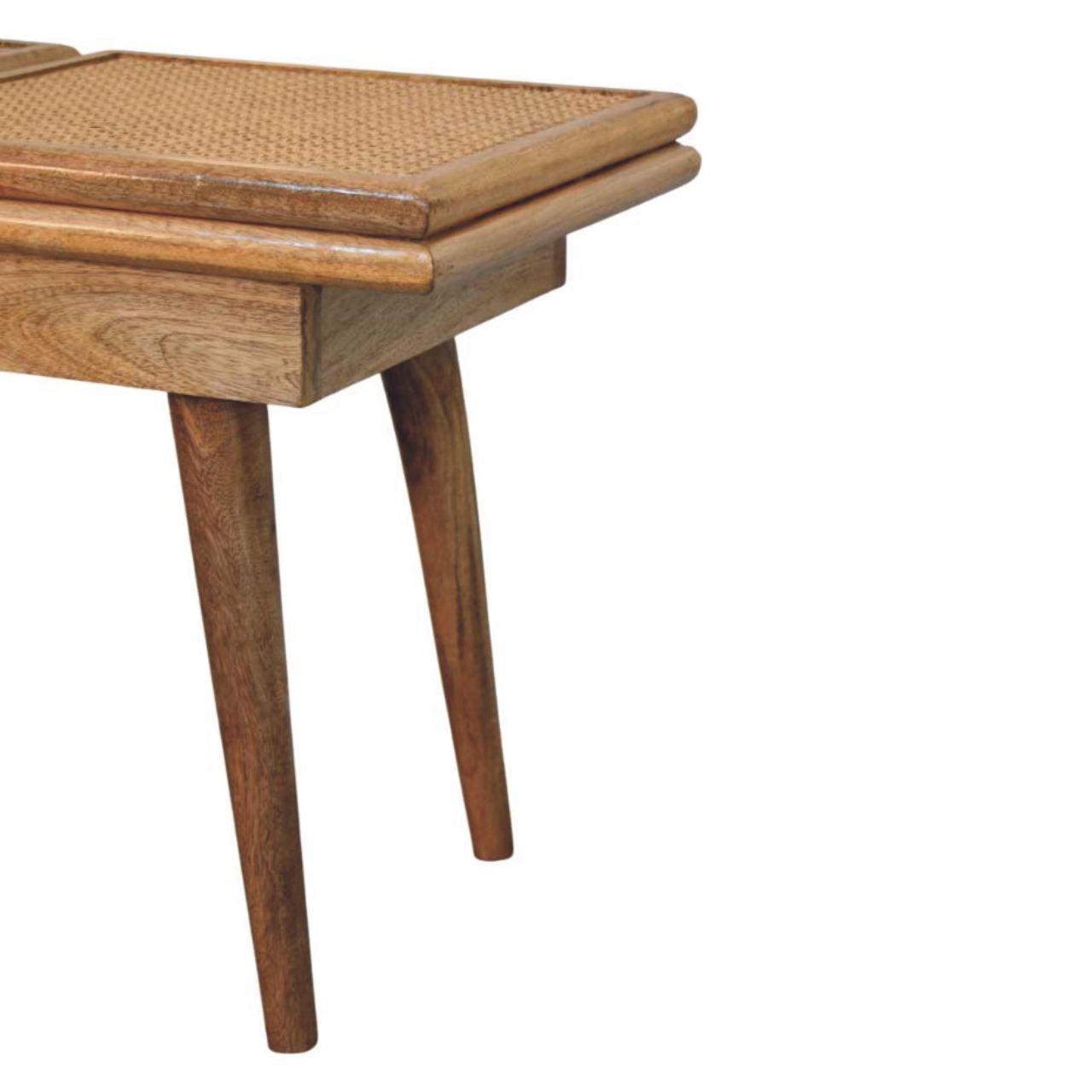 Larissa Triple Accent Oak-style Cane Bench