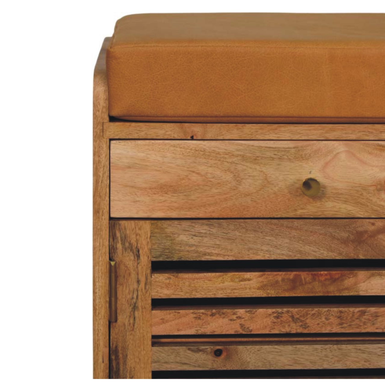 Windsor Shutter Oak-style Shoe Rack with 2 drawers