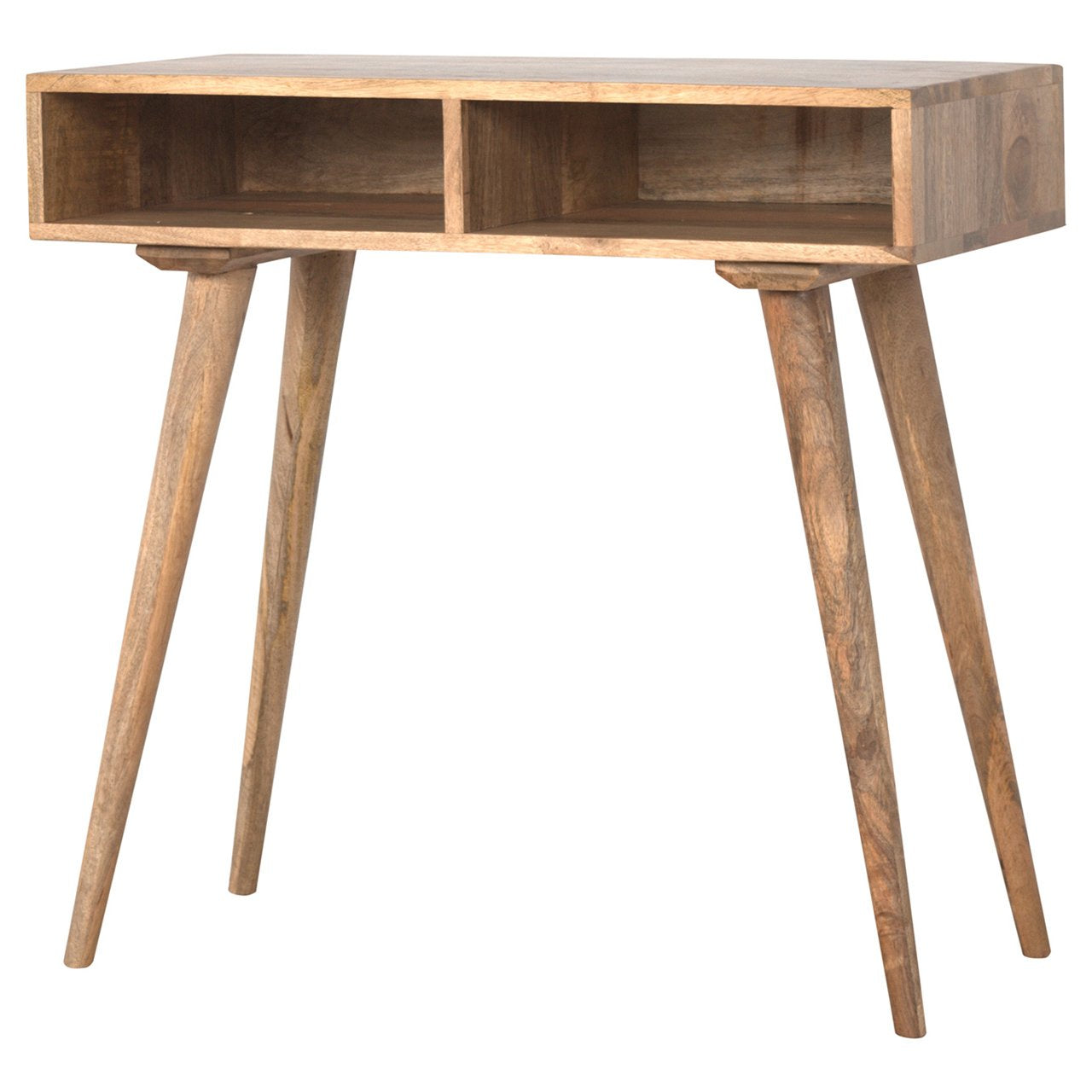 Oak-Style Open Shelf Writing Desk