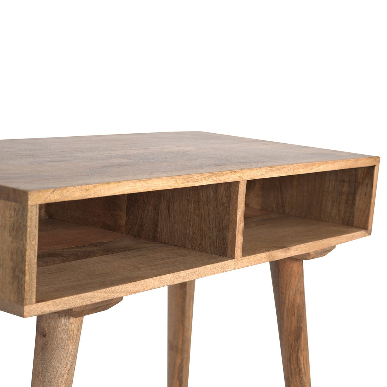 Oak-Style Open Shelf Writing Desk