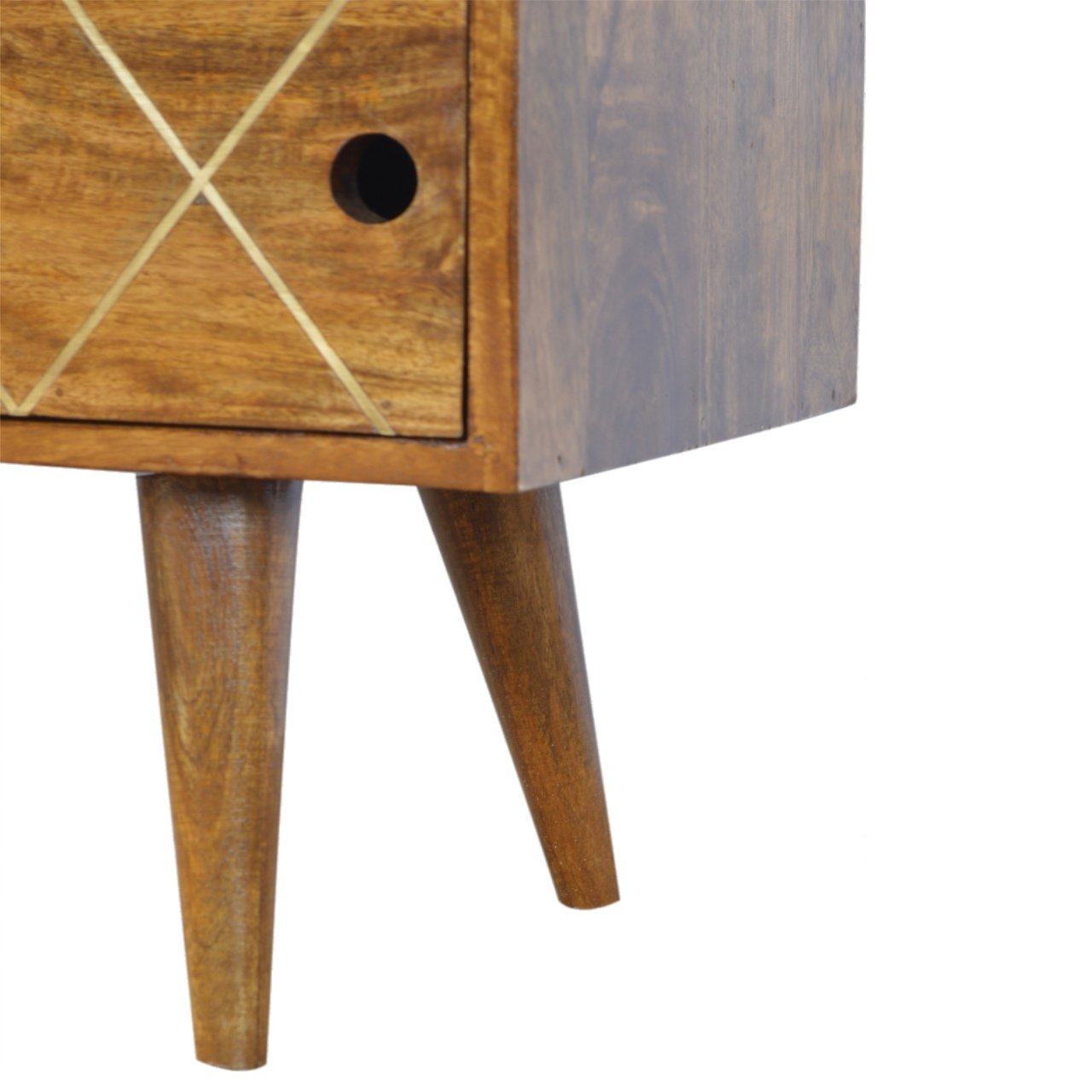 Solid Wood Brass Inlay Media Unit