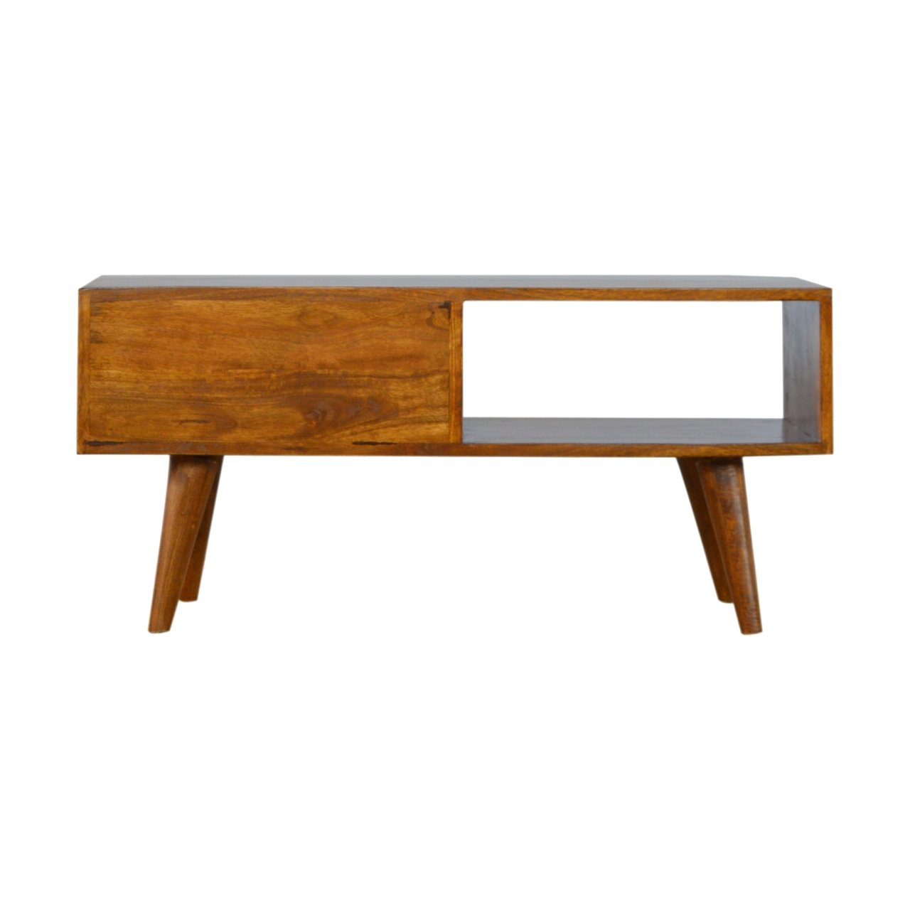 Solid Wood Brass Inlay Media Unit