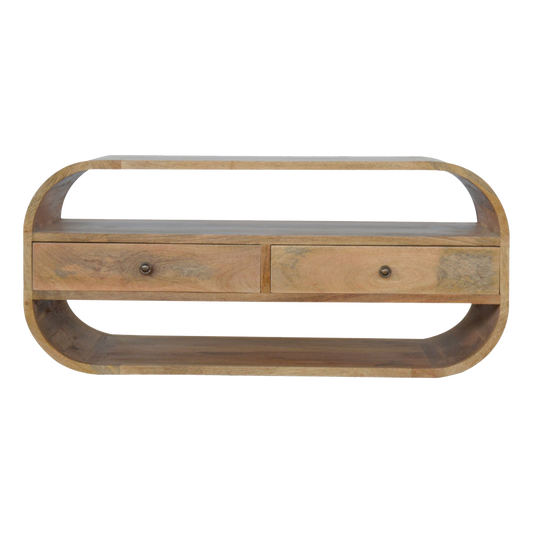 Curved Edge TV Unit with 2 Drawers