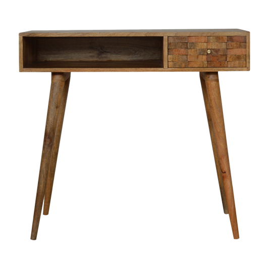 Tile Carved Open Slot Writing Desk