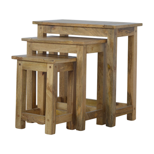 Solid Wood Stool Set of 3