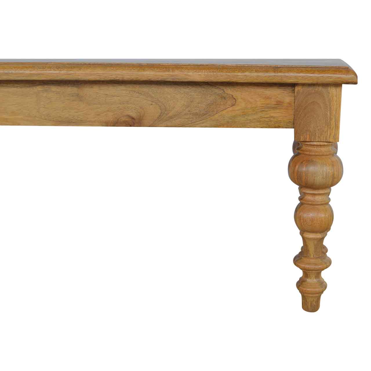 Solid Wood low Bench with Turned Feet