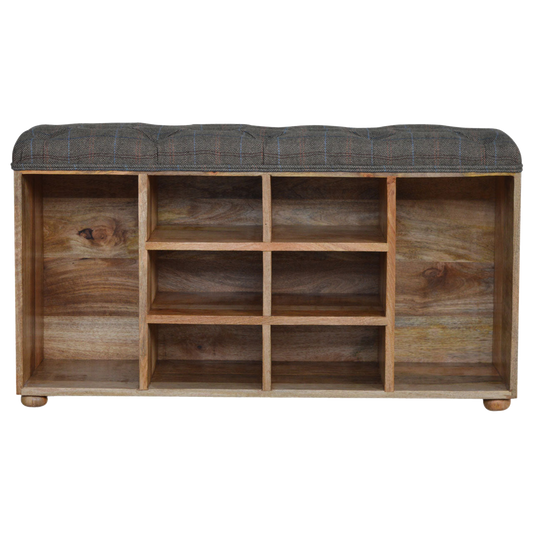 Multi Tweed Open Storage Bench