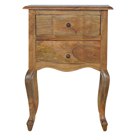 French Style Bedside with 2 Drawers