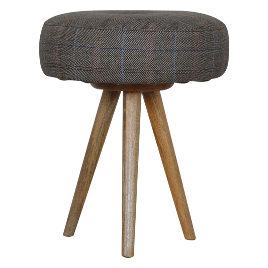 Tripod Stool with Tweed Seat Pad