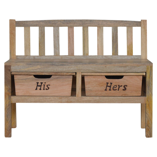His & Hers Carved Storage Bench