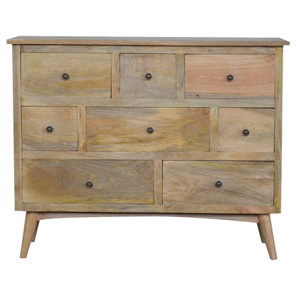 Oak-ish Solid Wood 8 Drawer Chest