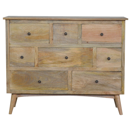 Oak-ish Solid Wood 8 Drawer Chest