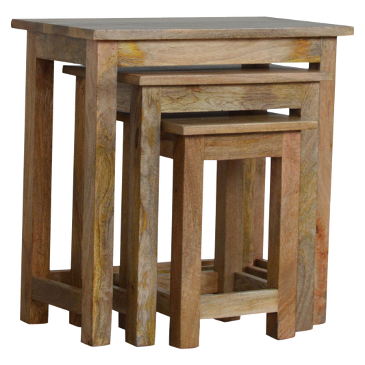 Country Solid Wood Stool Set of 3