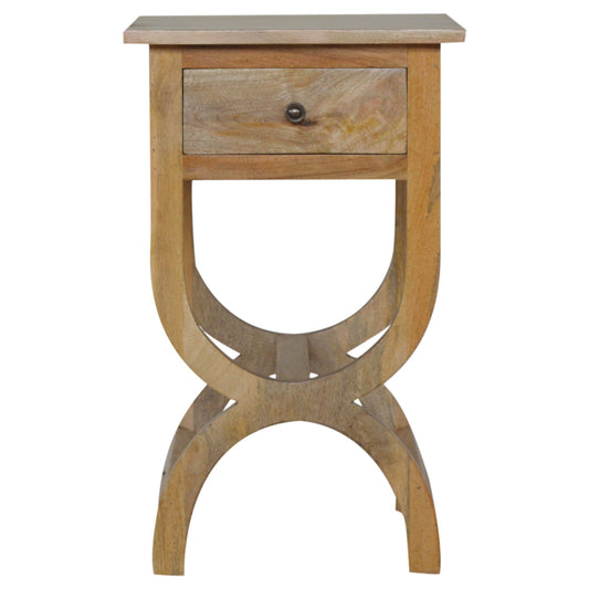 Oak-Style Serpentine Bedside