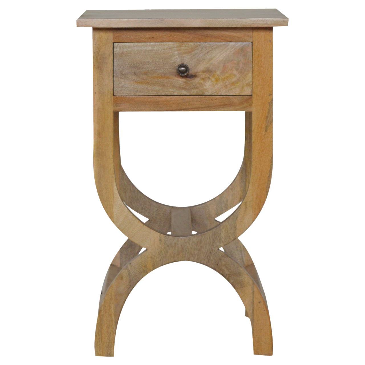 Oak-Style Serpentine Bedside