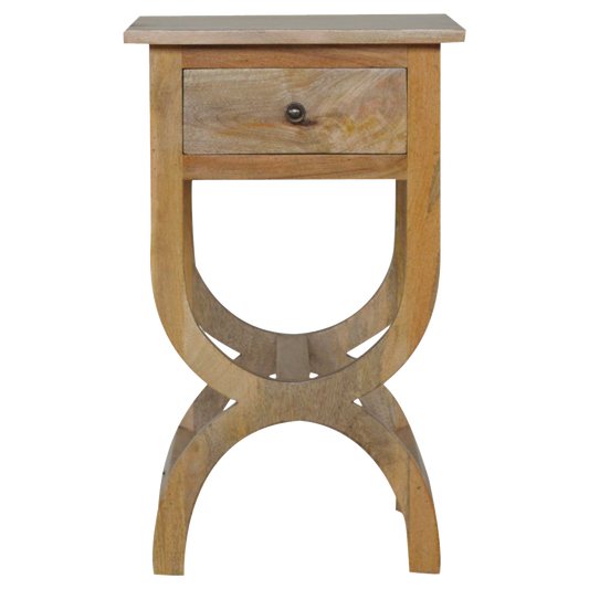 Oak-Style Serpentine Bedside