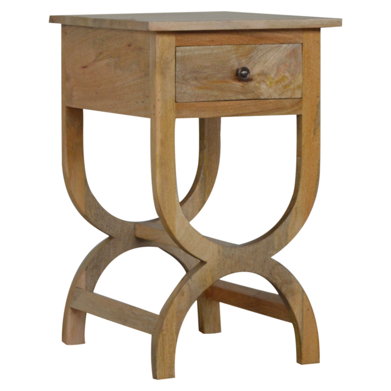Oak-Style Serpentine Bedside