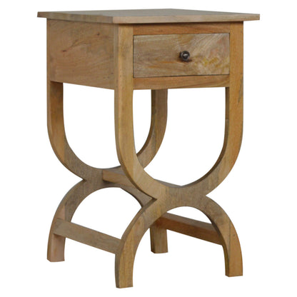 Oak-Style Serpentine Bedside