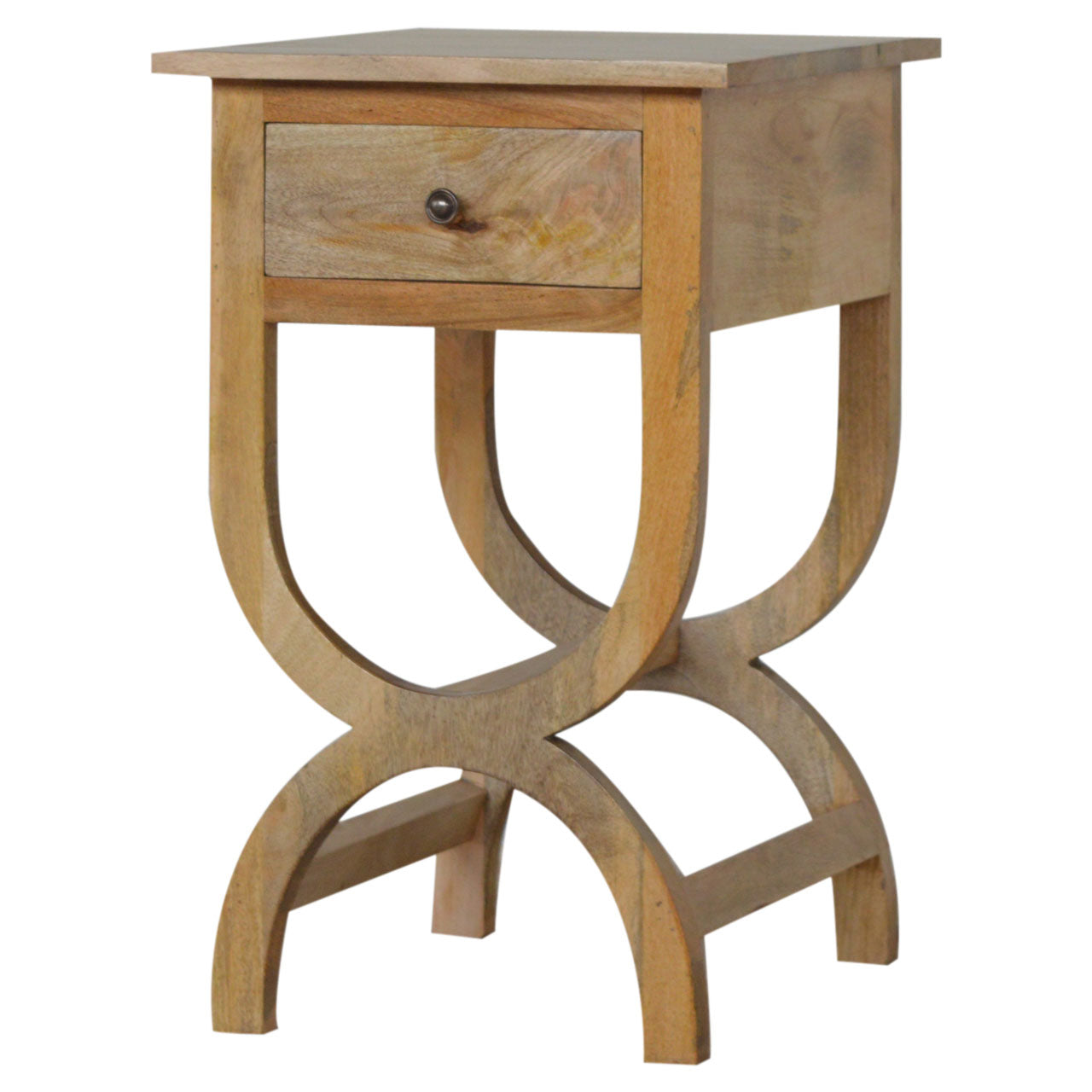 Oak-Style Serpentine Bedside