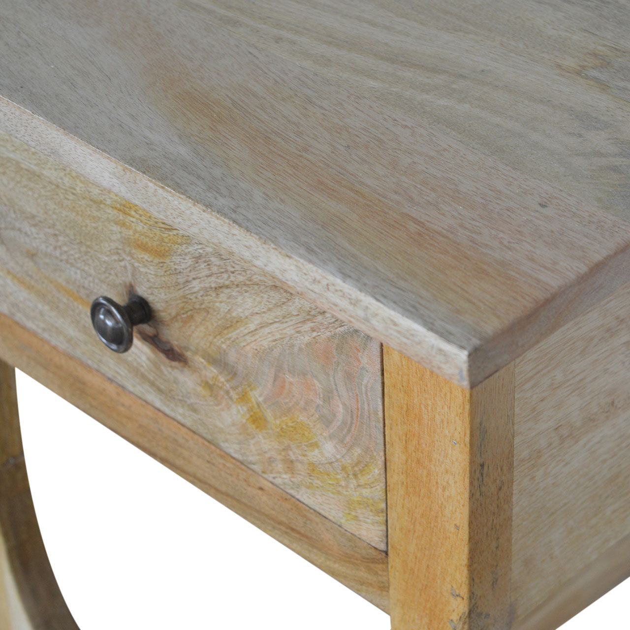 Oak-Style Serpentine Bedside