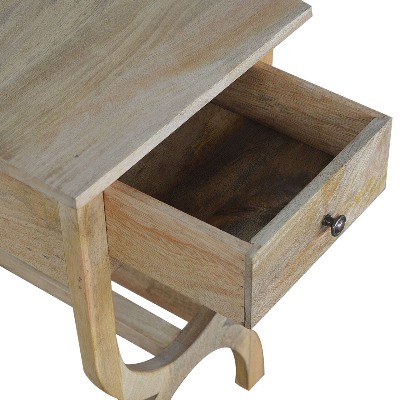 Oak-Style Serpentine Bedside